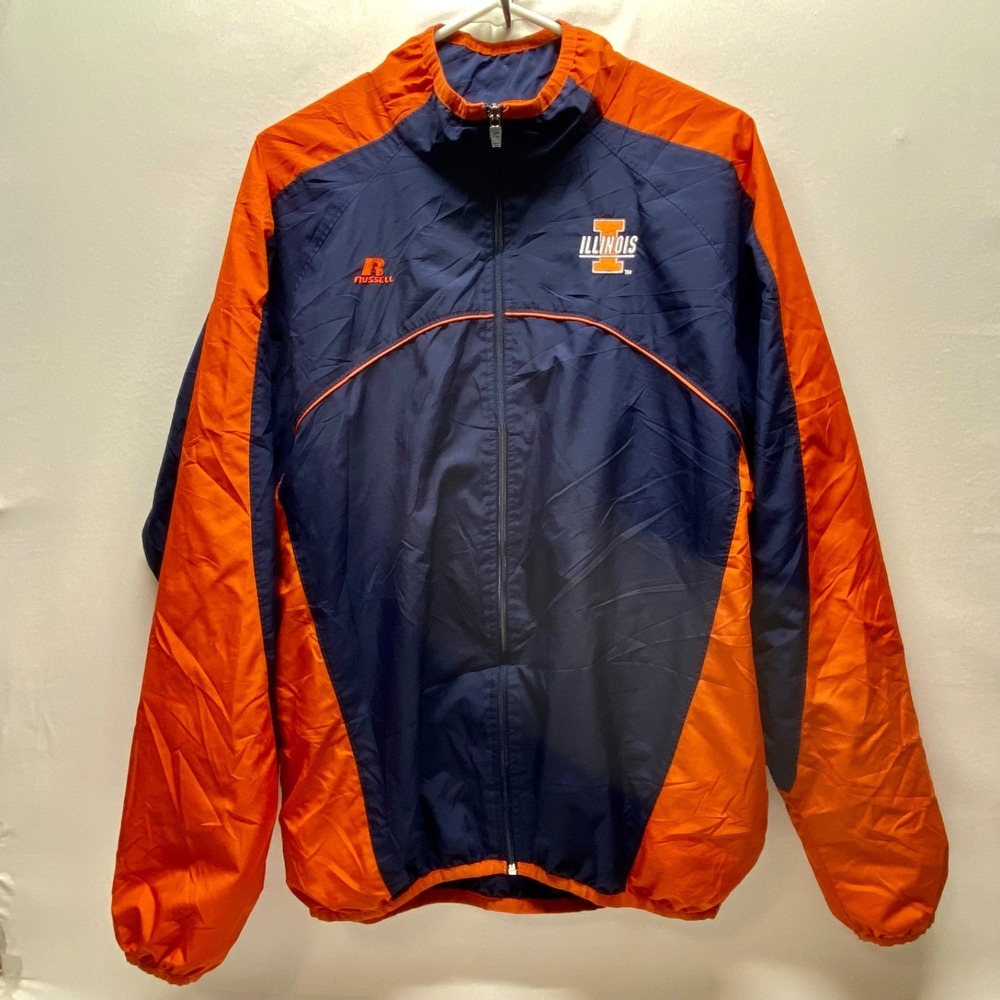 Vintage Fighting Illini Track Jacket‎ Medium Russell Athletic Illinois College